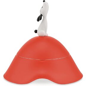 Alessi AMMI19 RO Lulà Dog Bowl with lid in thermoplastic Resin and 18/10 Stainless Steel, One Size, Red Orange