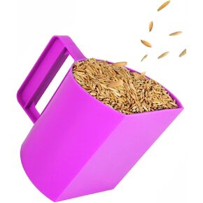 Feed Scoop - Grain Scoop for Horse,Heavy Duty Plastic Large Food Scoop for Large Dogs Livestock 1.8 Quart/7.2Cups (Purple)