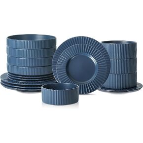 Stone Lain Lusso Stoneware Dinnerware Set, 16-Piece - Service for 4, Redwood