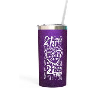 21st Birthday Gift for Daughter for Her Water Bottle Travel Tumbler With Lid and Straw Gifts for Women Mint 0281 C