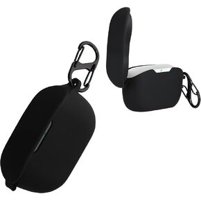 kwmobile Case Compatible with JBL Wave Buds Case - Silicone Cover Holder for Earbuds - Black