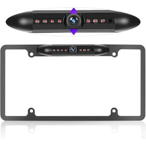 License Plate Backup Camera 1080P HD Rear View Camera with 7 LEDs Adjustable Viewing Angle Waterproof Backup Rear Camera for Cars