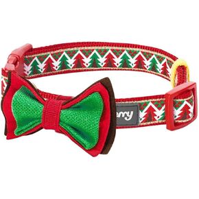 Blueberry Pet 4 Patterns Christmas Santa Claus's Reindeer Adjustable Dog Collar with Detachable Bow Tie, Small, Neck 12"-16"