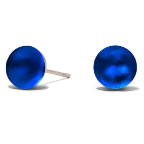 Recycled Vintage Cobalt 1960's Face Cream Jar Simple Post Earrings