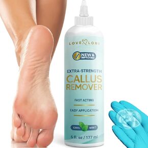 Foot Callus Remover Liquid (6oz) - Callus Remover for Feet - Calloused Feet Remover for Pedicure Supplies, Pedicure Kit - Foot Peel Callus Shaver for Feet by Love Lori 