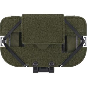 Tactical Phone Holder Carrier Front Admin Cellphone Pouch Chest Mount Foldable Navigation Phone Board (RG)