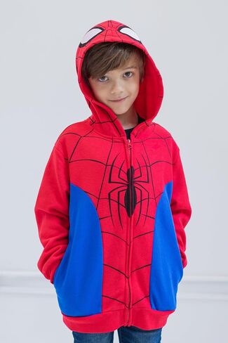 سترة بغطاء للرأس بسحاب من Marvel Spider-Man Spider-Verse Venom للأطفال الصغار إلى الأطفال الكبار in Kuwait