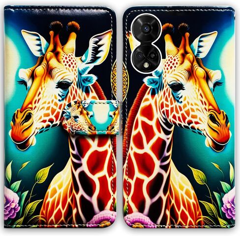Bcov Case for TCL 50 XE 5G,Giraffe Flowers Leather Flip Phone Case Wallet Cover with Card Slot Holder Kickstand Case for TCL 50 XE 5G in Saudi Arabia