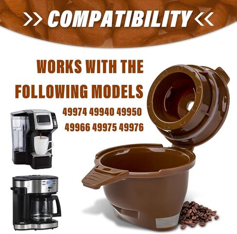 Single Serving Ground Coffee Brew Filter/Holder Basket for Hamilton beach flexbrew replacement parts 49957 49974 49976 49979 49957 49954 49947 49940 49950 49966 49968 Reusable coffee filter Brown (1) in Saudi Arabia