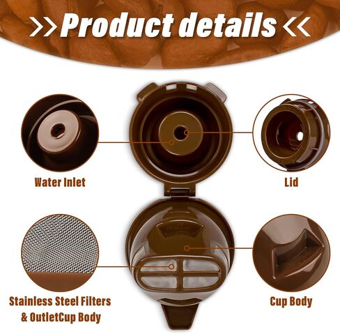 Single Serving Ground Coffee Brew Filter/Holder Basket for Hamilton beach flexbrew replacement parts 49957 49974 49976 49979 49957 49954 49947 49940 49950 49966 49968 Reusable coffee filter Brown (1) in Saudi Arabia