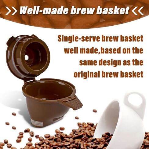 Single Serving Ground Coffee Brew Filter/Holder Basket for Hamilton beach flexbrew replacement parts 49957 49974 49976 49979 49957 49954 49947 49940 49950 49966 49968 Reusable coffee filter Brown (1) in Saudi Arabia