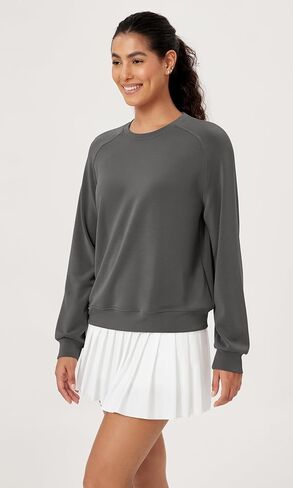 سويت شيرت ODODOS Modal ناعم بأكمام طويلة للنساء بلوفر برقبة دائرية كبيرة الحجم in Kuwait