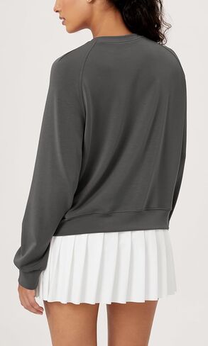 سويت شيرت ODODOS Modal ناعم بأكمام طويلة للنساء بلوفر برقبة دائرية كبيرة الحجم in Kuwait