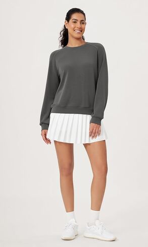 سويت شيرت ODODOS Modal ناعم بأكمام طويلة للنساء بلوفر برقبة دائرية كبيرة الحجم in Kuwait