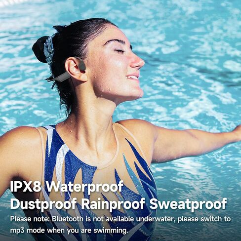 Bone Conduction Headphones, IPX8 Waterproof Open-Ear Bluetooth 5.4 Headphones & 32GB MP3 Player, Wireless Earphones for Workouts, Running and Swimming, with 2 Magnetic Charging Cable in Saudi Arabia