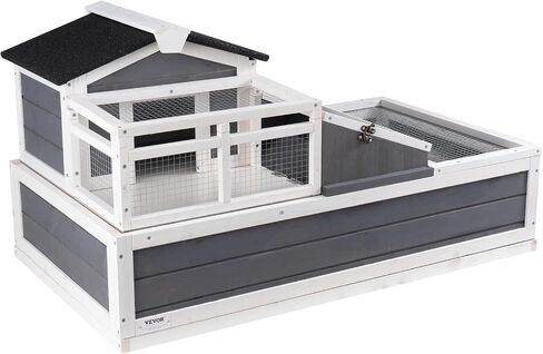 VEVOR Tortoise Habitat, Wooden Tortoise House Indoor & Outdoor, Tortoise Enclosure with Light Stand, Reptile Enclosure Small Animal Cage with Stand Legs for Gecko, Lizard, Snake in Saudi Arabia