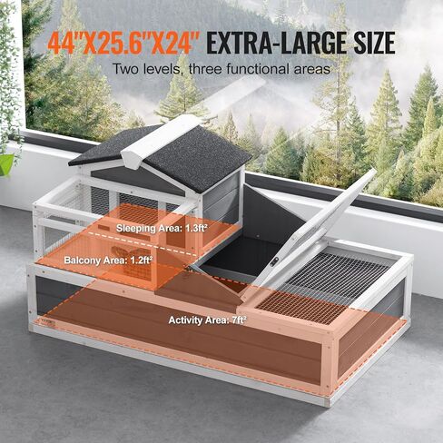 VEVOR Tortoise Habitat, Wooden Tortoise House Indoor & Outdoor, Tortoise Enclosure with Light Stand, Reptile Enclosure Small Animal Cage with Stand Legs for Gecko, Lizard, Snake in Saudi Arabia