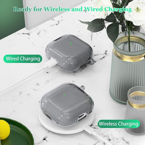 for AirPods 4 Case with Cleaner Kit, Crystal Clear Cover | Highly Transparent Anti-Yellowing TPU,Shockproof,Scratch-Resistant,Travel-Ready Keychain Cover for Work,Gym&Daily,Clear White in Kuwait