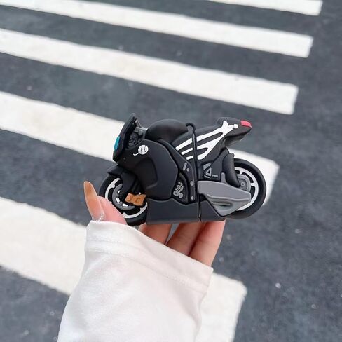 Case for Samsung Galaxy Buds2 Pro (2022) /Galaxy Buds 2 (2021) /Galaxy Buds Pro (2021) /Galaxy Buds Live (2020), XMBYGY Cartoon Silicone Cover with Keychain for Earbuds (Motorcycle) in Saudi Arabia