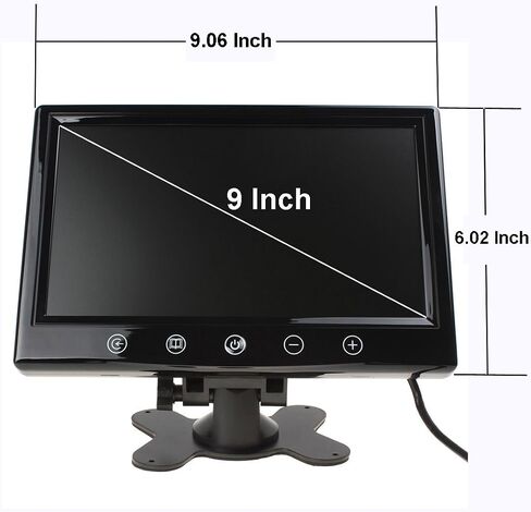 SallyBest® 9 Inch 16:9 HD Pillow TFT LCD Color Screen Car Rearview Monitor Support 2 Video Output Widescreen Car Rear View Headrest DVD VCR Monitor with Touch Button & Remote Control in Saudi Arabia