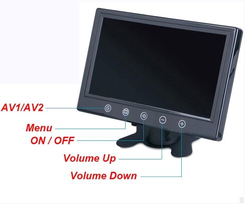 SallyBest® 9 Inch 16:9 HD Pillow TFT LCD Color Screen Car Rearview Monitor Support 2 Video Output Widescreen Car Rear View Headrest DVD VCR Monitor with Touch Button & Remote Control in Saudi Arabia