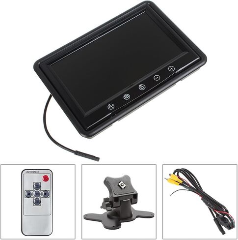 SallyBest® 9 Inch 16:9 HD Pillow TFT LCD Color Screen Car Rearview Monitor Support 2 Video Output Widescreen Car Rear View Headrest DVD VCR Monitor with Touch Button & Remote Control in Saudi Arabia