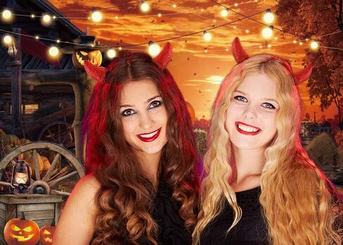 Scary Halloween Backdrop for Photography 7x5FT Halloween Eve Backdrops for Parties Gloomy Devil Pumpkin Scarecrow Background Scary Nightmare Party Banner Dress Up Decorations Props in Saudi Arabia