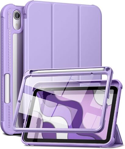 حافظة لجهاز iPad Mini 6 2021، [واقي شاشة مدمج] [النوم/الاستيقاظ التلقائي] [حامل أقلام] iPad Mini الجيل السادس 8.3 بوصة غطاء قلاب من الجلد الناعم مع حامل، أخضر (أرجواني) in Saudi Arabia