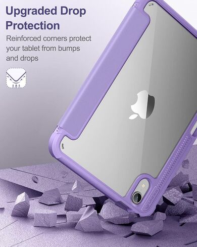 حافظة لجهاز iPad Mini 6 2021، [واقي شاشة مدمج] [النوم/الاستيقاظ التلقائي] [حامل أقلام] iPad Mini الجيل السادس 8.3 بوصة غطاء قلاب من الجلد الناعم مع حامل، أخضر (أرجواني) in Saudi Arabia