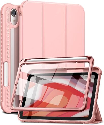 حافظة لجهاز iPad Mini 6 2021، [واقي شاشة مدمج] [النوم/الاستيقاظ التلقائي] [حامل أقلام] iPad Mini الجيل السادس 8.3 بوصة غطاء قلاب من الجلد الناعم مع حامل، أخضر (أرجواني) in Saudi Arabia