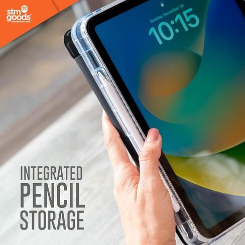 STM Goods OPP iPad 10th Gen Protective Case with Innovative Origami Magnetic Cover, Slim, Integrated Apple Pencil Holder - Perfect for Travel, Teens, Streamers and Professionals - Gray in Saudi Arabia
