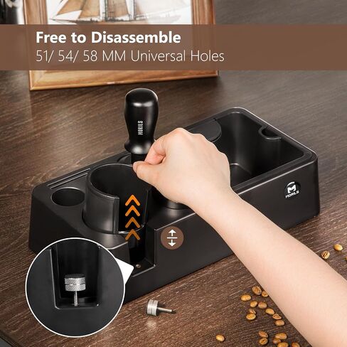 Espresso Knock Box and Tamp Station, 8 in 1 Espresso Coffee Organizer Box Fit for Storage 51, 54, 58MM Espresso Tamper, Distributor, Portafilter & Puck Screen Accessories Storage in Saudi Arabia