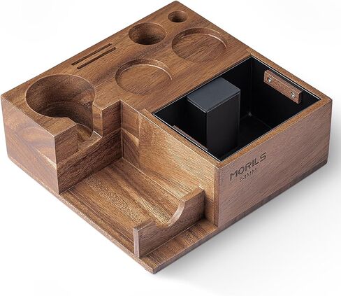 Espresso Knock Box and Tamp Station, 8 in 1 Espresso Coffee Organizer Box Fit for Storage 51, 54, 58MM Espresso Tamper, Distributor, Portafilter & Puck Screen Accessories Storage in Saudi Arabia