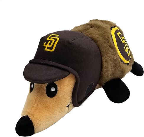 MLB SAN Diego Padres Plush Hedgehog Toy for Dogs & Cats, Cool Soft Pet Toy for Fun and Interactive Play, Dog Chew Toy with Squeaker, Licensed Hot Pet Toy in Saudi Arabia
