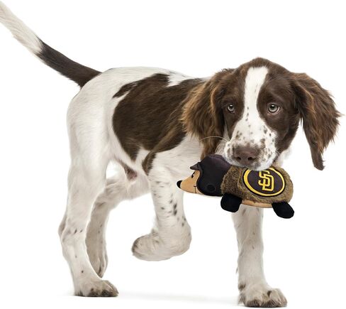 MLB SAN Diego Padres Plush Hedgehog Toy for Dogs & Cats, Cool Soft Pet Toy for Fun and Interactive Play, Dog Chew Toy with Squeaker, Licensed Hot Pet Toy in Saudi Arabia