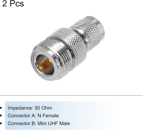 MECCANIXITY 2 قطعة N أنثى إلى Mini UHF ذكر محول محوري موصل محوري 50 أوم مطلي بالفضة للتلفزيون والفيديو وأجهزة التوجيه وأجهزة المودم in Saudi Arabia