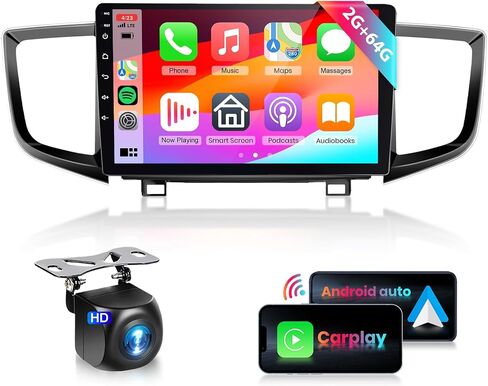 2G 64G راديو السيارة ستيريو لهوندا بايلوت 2015 2016 2017 2018 2019 2020 مع Carplay اللاسلكي Android Auto 9 بوصة 1080P HD شاشة لمس مع Canbus BT FM GPS WiFi Mirror Link كاميرا احتياطية HiFi MIC in Saudi Arabia