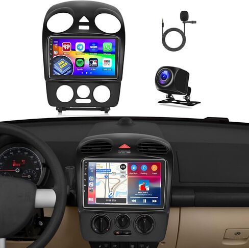 [2+64GB] Inefala for Volkswagen VW Beetle 2004-2010 Android 13 Radio Dash Kit, 9" HD Touchscreen Stereo with Wireless Carplay Android Auto GPS Bluetooth FM/RDS Radio SWC USB AHD Backup Camera MIC in Saudi Arabia