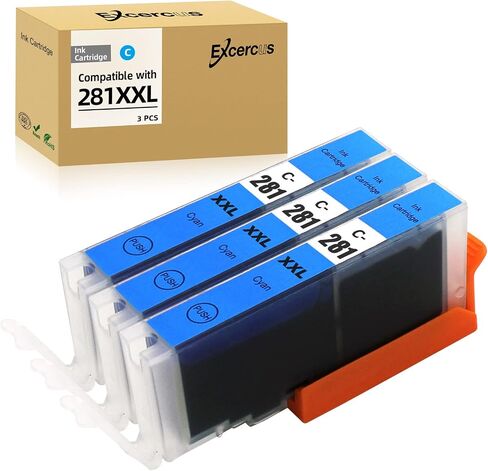 CLI-281 Cyan Ink Cartridge Replacement for Canon CLI-281XXL 281XXL 281 Cyan Use for Canon PIXMA TS6320 TR7520 TS8120 TS8320 TR8520 TS9120 (3X CLI-281XXL C) in Saudi Arabia