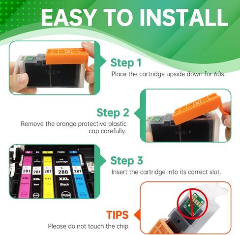 CLI-281 Cyan Ink Cartridge Replacement for Canon CLI-281XXL 281XXL 281 Cyan Use for Canon PIXMA TS6320 TR7520 TS8120 TS8320 TR8520 TS9120 (3X CLI-281XXL C) in Saudi Arabia
