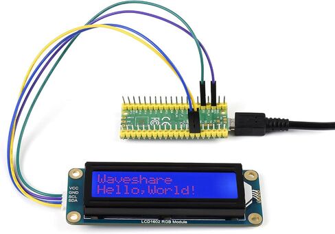 Waveshare 1602 شاشة LCD RGB وحدة 16 × 2 حرف 16 مليون لون RGB وحدة LCD بإضاءة خلفية، 3.3 فولت/5 فولت متوافق، حافلة I2C، لراسبيري بي/بي بيكو، جيتسون نانو اردوينو in Saudi Arabia