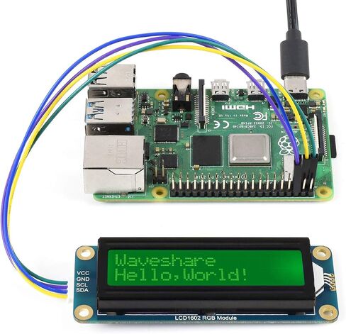 Waveshare 1602 شاشة LCD RGB وحدة 16 × 2 حرف 16 مليون لون RGB وحدة LCD بإضاءة خلفية، 3.3 فولت/5 فولت متوافق، حافلة I2C، لراسبيري بي/بي بيكو، جيتسون نانو اردوينو in Saudi Arabia