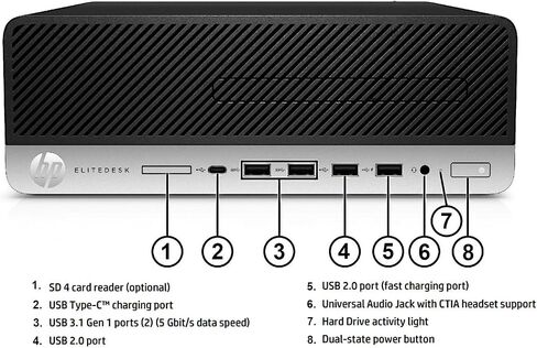 HP EliteDesk 705 G4 SFF Desktop Computer PC, AMD Quad Core Ryzen 5 Pro 2400G 3.6GHz, 16GB DDR4 RAM, 512GB SSD, WiFi, Bluetooth, Win 10 Pro (Renewed) in Saudi Arabia