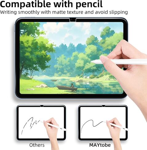 MAYtobe [عبوة واحدة من واقي الشاشة الورقي لجهاز iPad الجيل العاشر (10.9 بوصة، 2022) من الزجاج المقسى، للرسم والكتابة، بدون فقاعات، صلابة 9H in Saudi Arabia