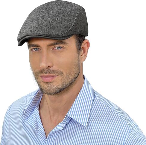 KUJUHA Men's Newsboy Cap Cotton Flat Ivy Gatsby Newsboy Hat Driving Hat Irish Cabbie Hunting Caps Winter Hat in Saudi Arabia