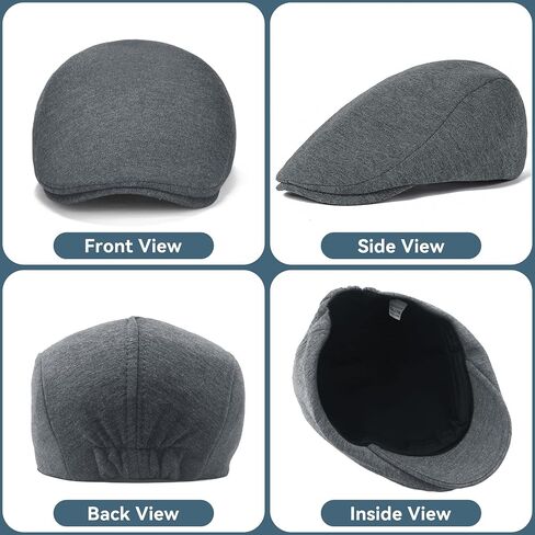 KUJUHA Men's Newsboy Cap Cotton Flat Ivy Gatsby Newsboy Hat Driving Hat Irish Cabbie Hunting Caps Winter Hat in Saudi Arabia