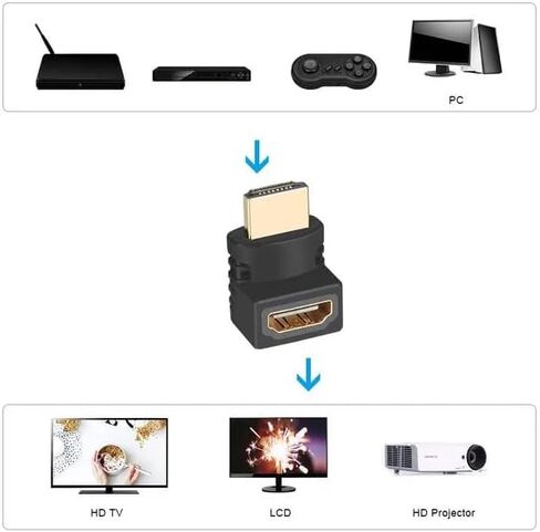HDMI Adapter HDMI Male to Female Connector with 90 Degrees in Saudi Arabia