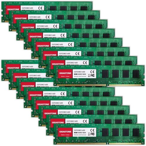 【DDR3 RAM】 Gigastone Desktop RAM 32GB (4x8GB) DDR3 32GB DDR3-1600MHz PC3-12800 CL11 1.5V UDIMM 240 Pin Unbuffered Non ECC for PC Computer Desktop Memory Module Ram Upgrade Kit (Desktop ONLY) in Kuwait