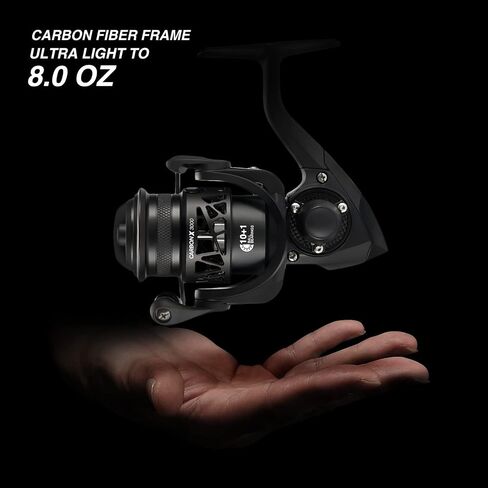 Piscifun Carbon X Ultralight Spinning Reel, Carbon Frame, 33lb Max Drag | 10+1 shielded bearings, smooth retrieve, two handle styles by size, balanced for freshwater bass and trout fishing, 500-4000 in Kuwait