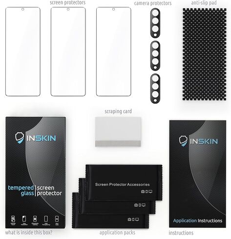 واقي عدسة الكاميرا والشاشة Inskin لهاتف Samsung Galaxy Z Fold 4 5G [2022] - 3+3 عبوات، زجاج مقسى 9H، وضوح عالي الدقة، مضاد للخدش وبصمات الأصابع، صديق للحافظة in Kuwait